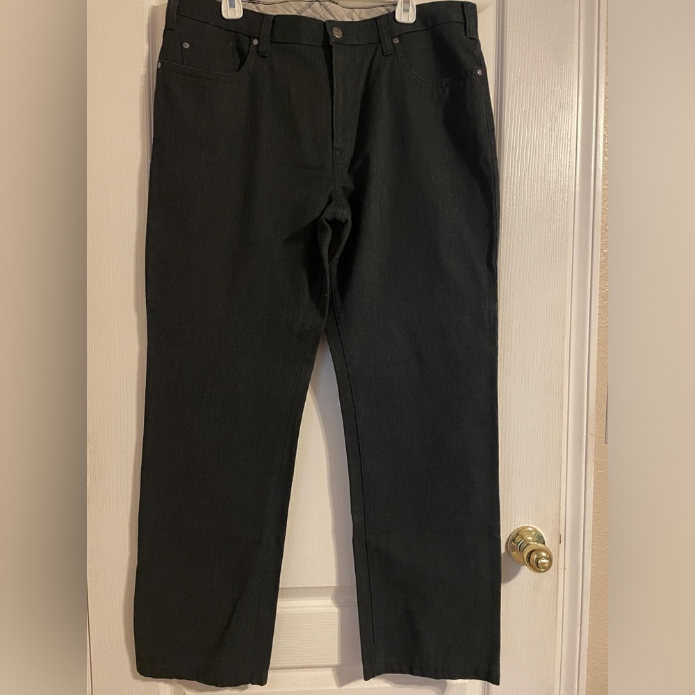 Kenneth Cole New York Straight Leg Pants Mens 38x32 Black Charcoal Excellent